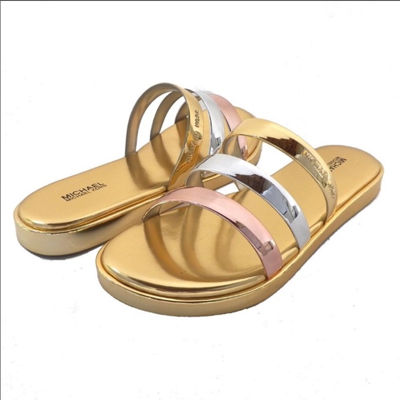 MICHAEL Michael Kors Shoes - Michael Michael Kors gold silver bronze sandals 9